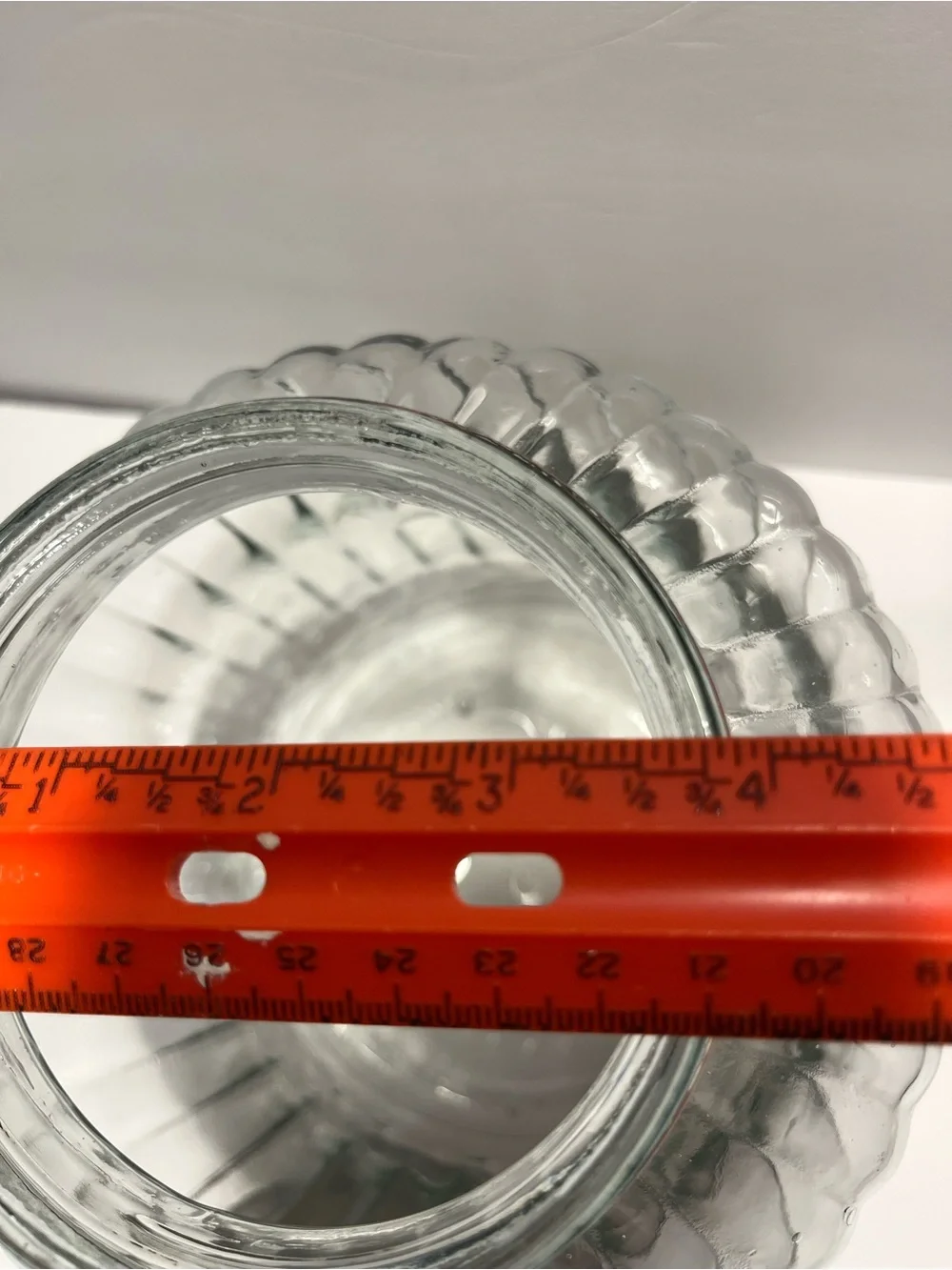Large Ribbed Glass Storage Jar with Metal Lid | Farmhouse Apothecary Canister